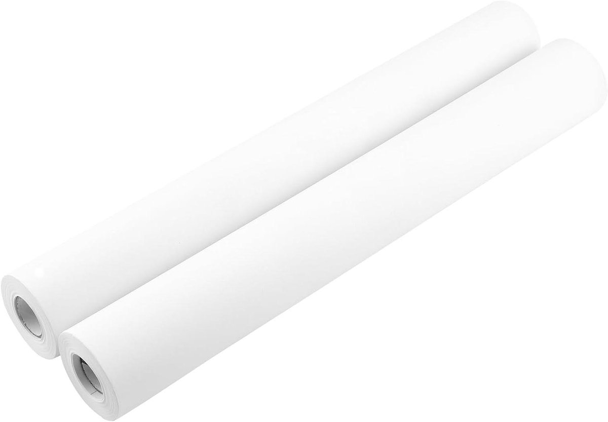   plus - 2 witte papierrollen 44 x 25 m voor tekenen en schilderen - kunst & ambacht - schildersezel - schetsen - posters - papierrol