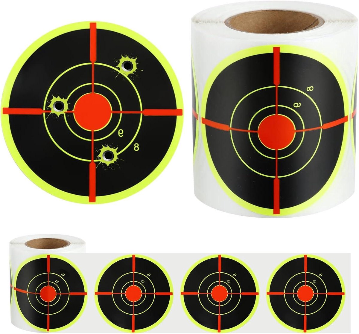 Allecto plus - 200 Schietdoelen Stickers, Zelfklevend Papier, Splatter Doelen - Ideaal voor Schietbaan - Set van 200 Stuks