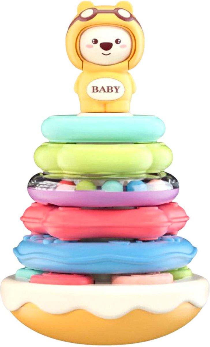 Allerion Zachte Stapeltoren – Blokken Baby – Stapel Blokken Set met Muziek– Voor Jongens en Meisjes - Jenga Speelgoed – Vanaf 18 maanden