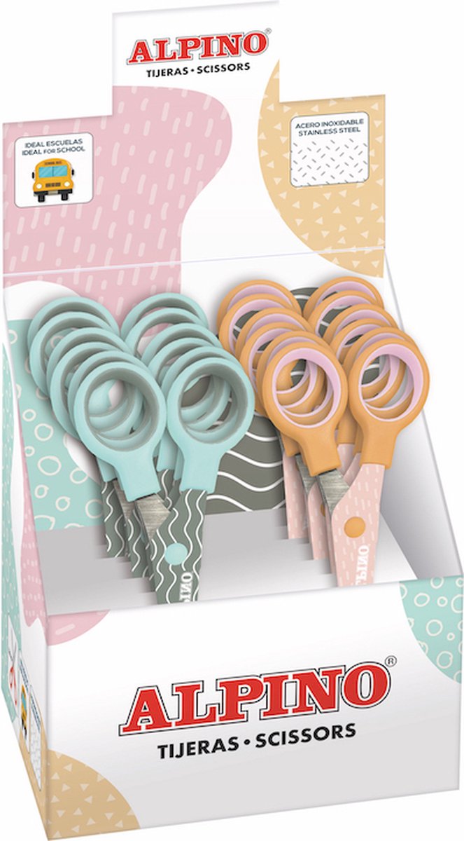 Alpino PT0051 buro- & knutselschaar Kantoorschaar Rechte knip Meerkleurig