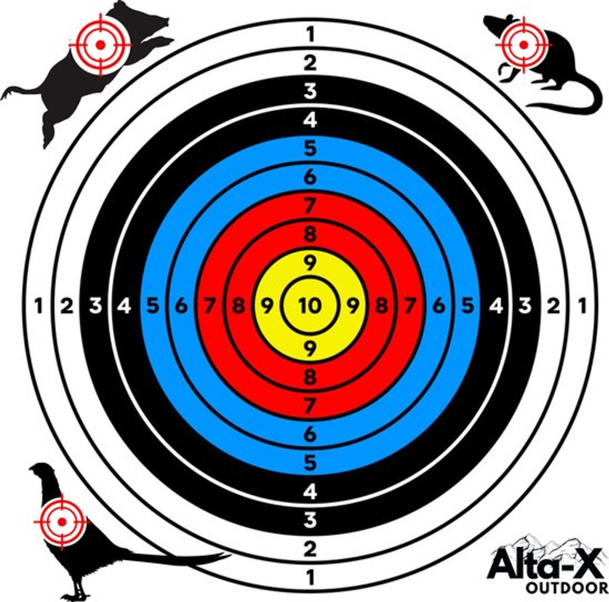 Alta-X - 100 Stuks Schietkaarten 14x14 - Professionele kwaliteit - Target - Schietkaart voor kogelvanger