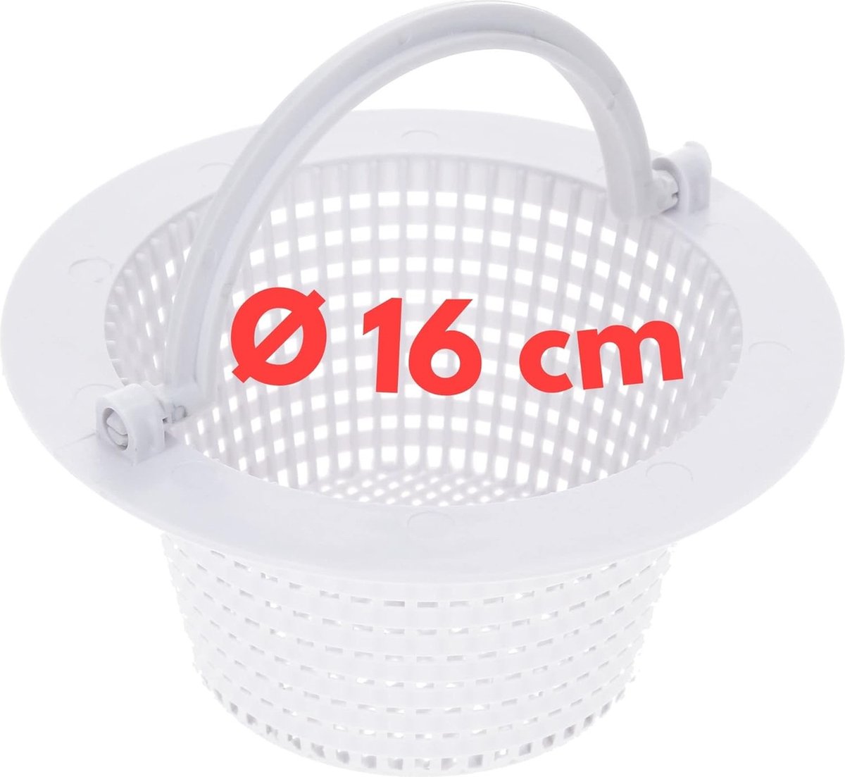 Amapool skimmermand 16cm I vervangingsmand voor standaard skimmer I zwembadvoorfilter I zwembadzeef 16 cm diameter I met handvat voor eenvoudig verwijderen I chloorbestendig I stabiel