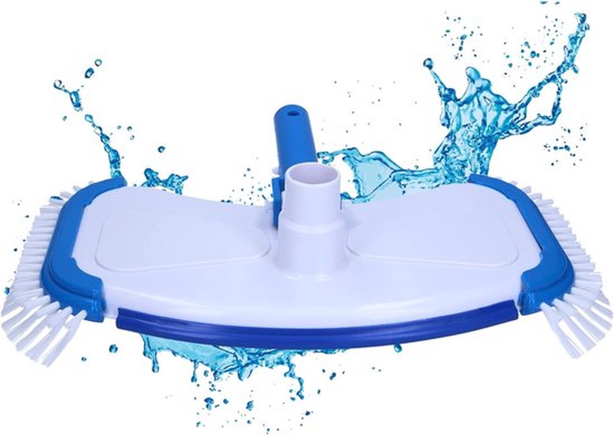 Amapool zwembadvloerstofzuiger deluxe met acht onder- en vier zijborstels I extra zware uitvoering I zwembadborstel met clip-on aansluiting I aansluiting voor zwembadslang Ø 32/38 mm