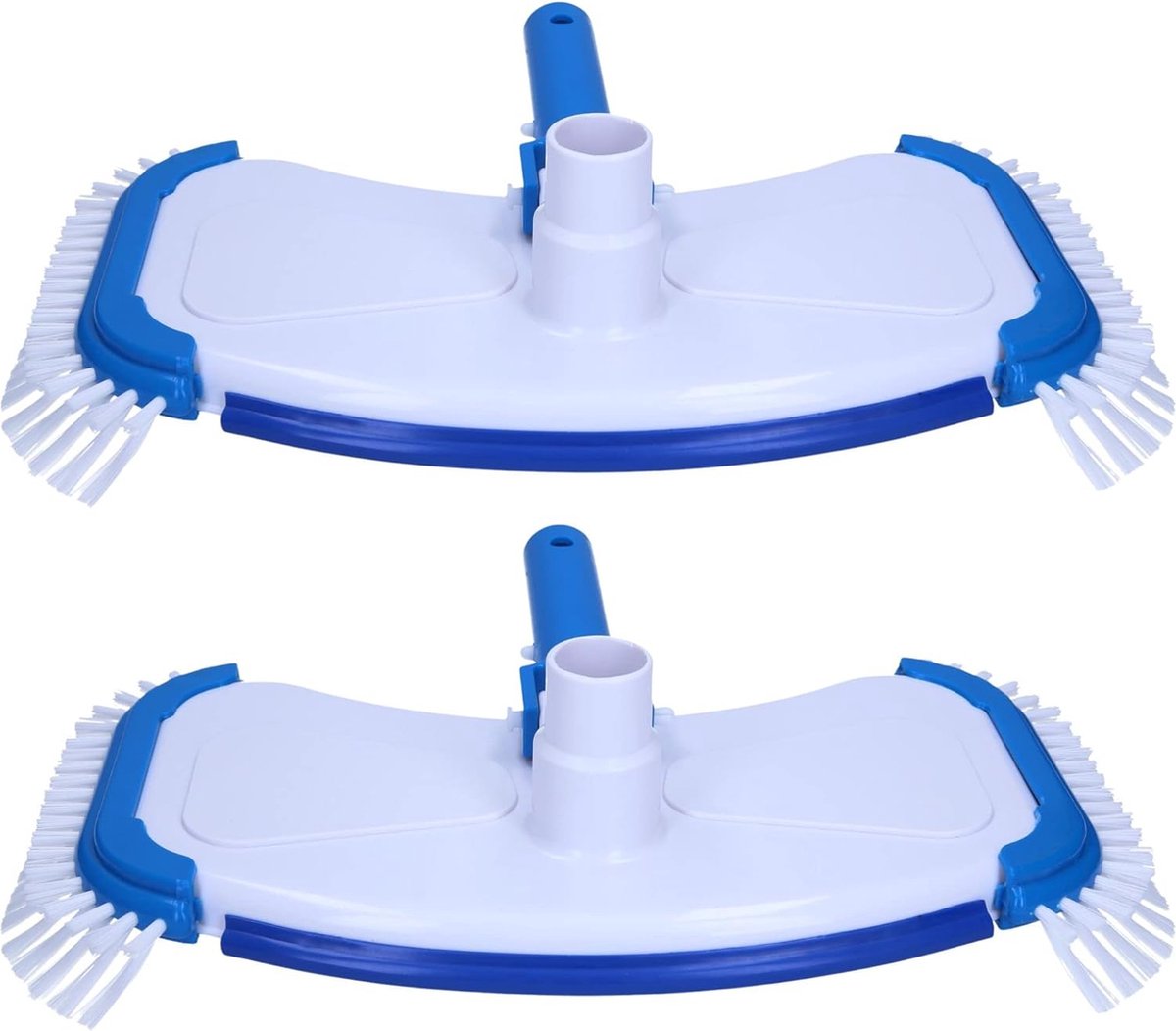 Amapool zwembadvloerstofzuiger set van 2 I vloerstofzuiger deluxe met 8 onder- + 4 zijborstels I extra zware uitvoering I zwembadborstel I aansluiting voor zwembadslang Ø 32/38 mm