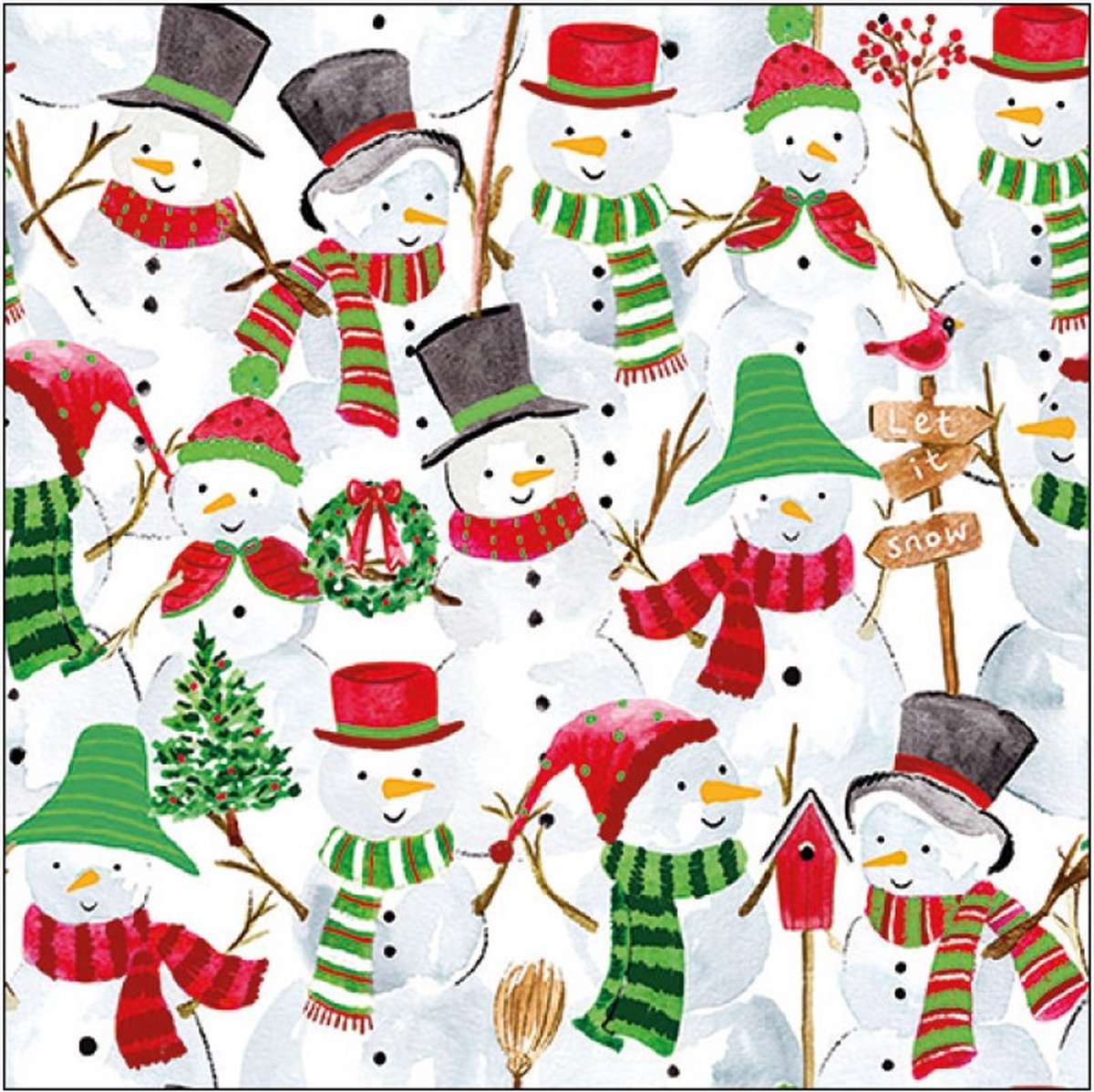 *Servet Snowman Party 20pcs / 33 x 33cm