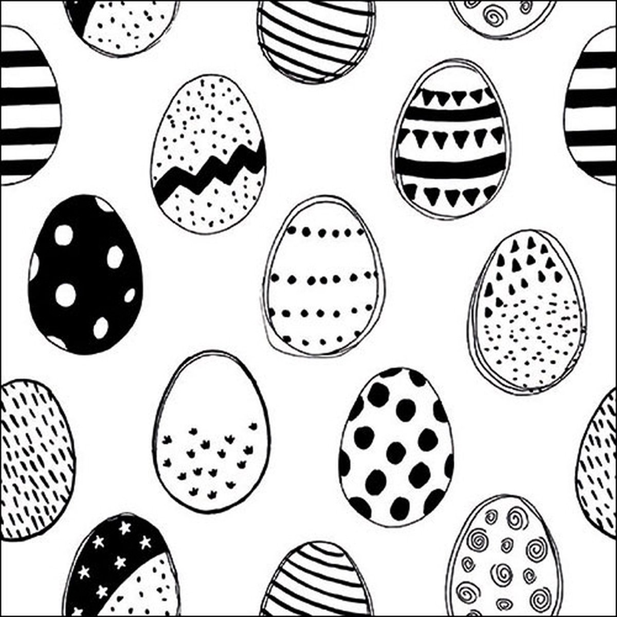 Ambiente Servetten Easter Eggs All Over Black 33x33cm