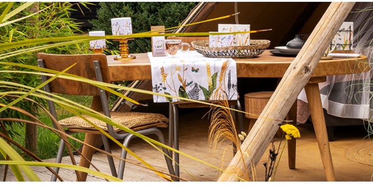 Ambiente Tray Melamine Ornamental Flowers White 13x21cm