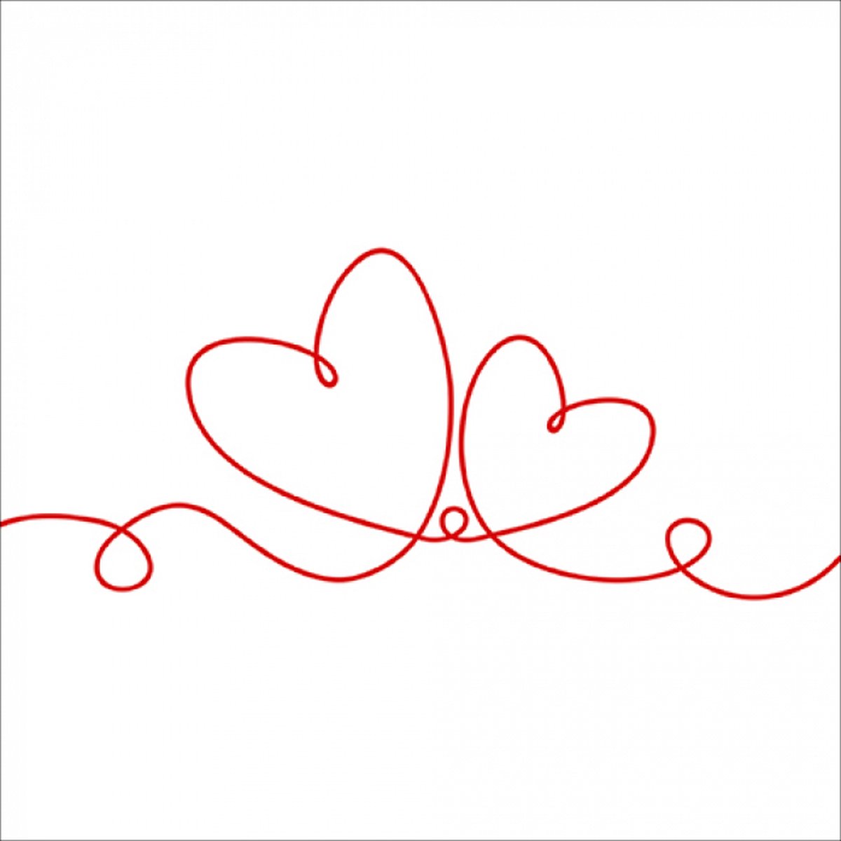 Servetten 20pcs / 33 x 33cm, Line of love red