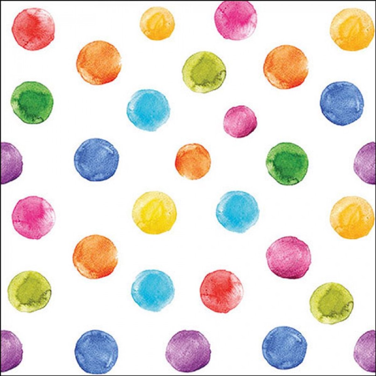 Servetten 20pcs / 33 x 33cm, Polka dots white