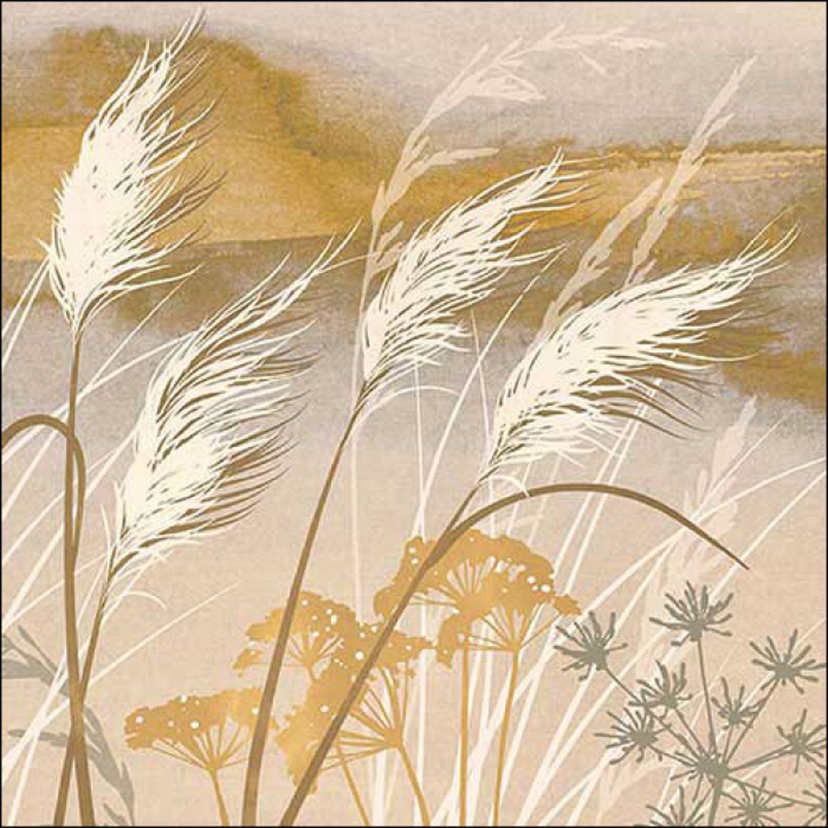 Servetten 20pcs / 33 x 33cm, Waving grass