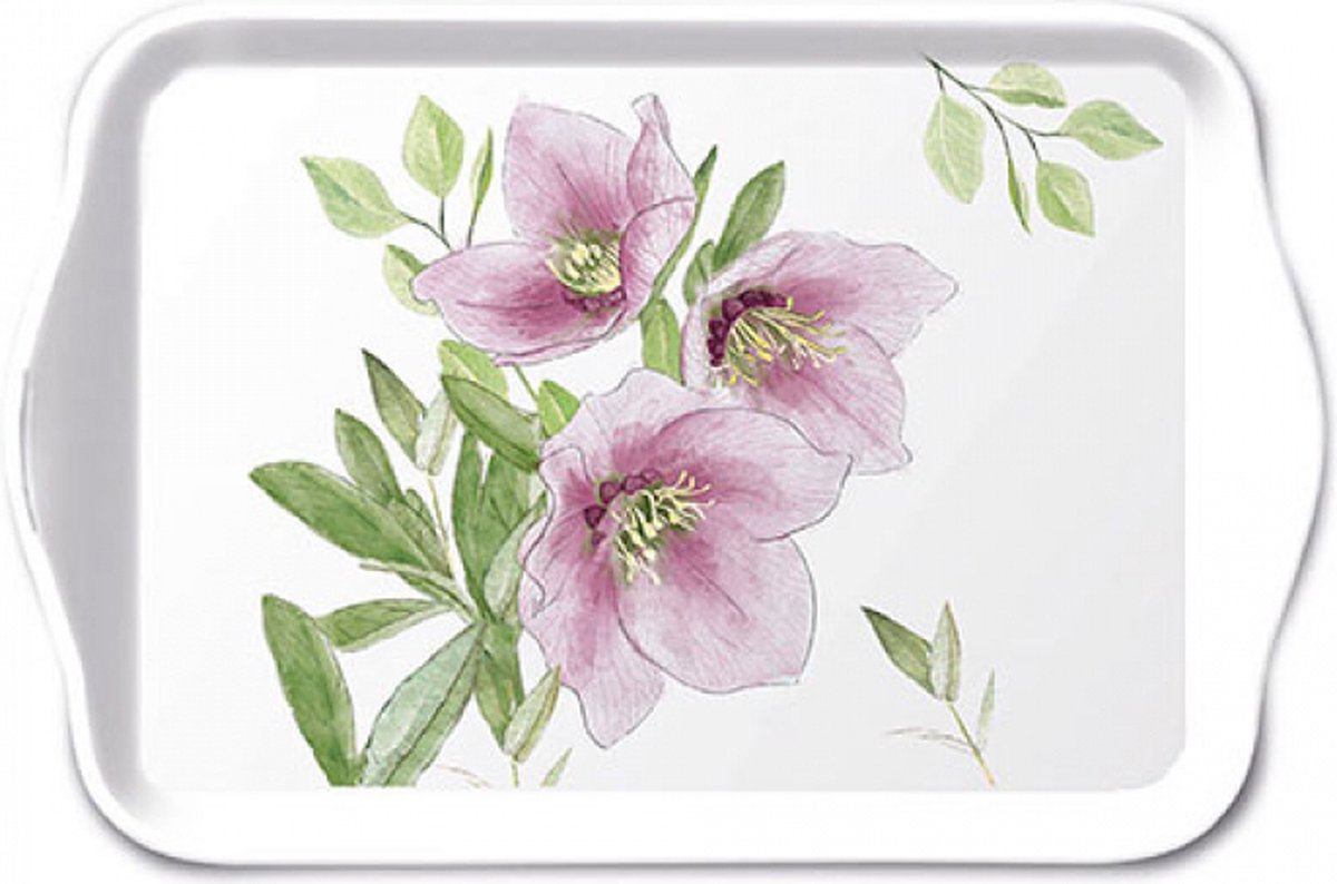 Tray Melamine 13x21cm, Classic helleborus