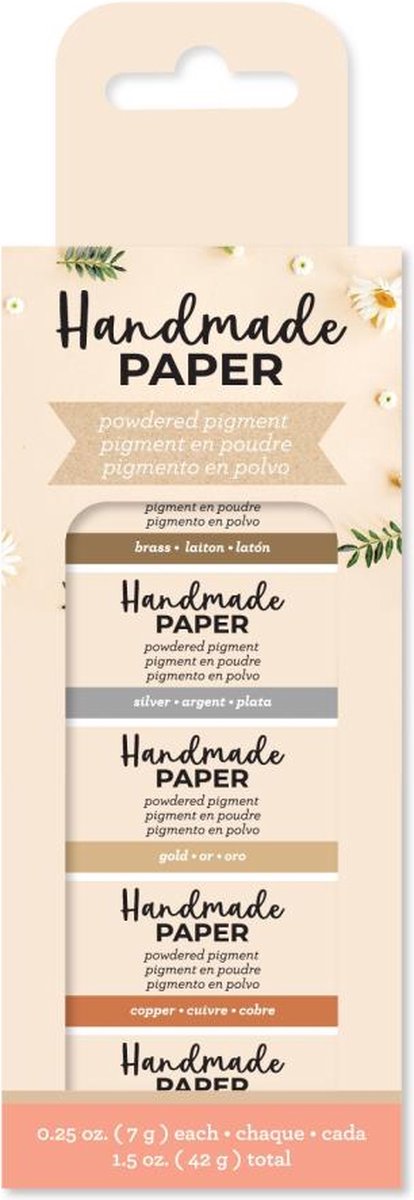 American Crafts - 6 pigment poeder metallic voor het kleuren van jouw handgeschept papier - 42 gram totaal - 34017567