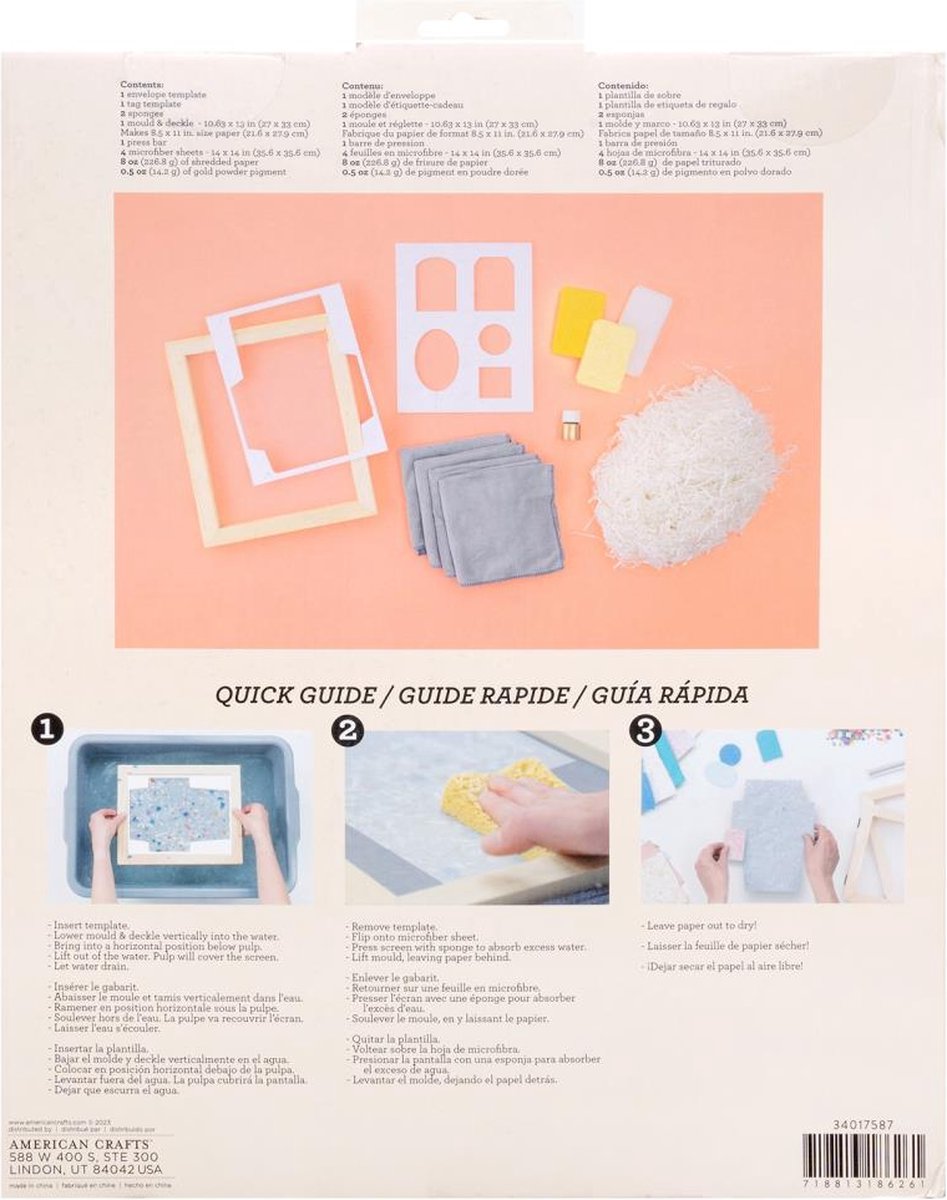 American Crafts - handgeschept papier set - Stationery Kit - 12 stuks - 34017587