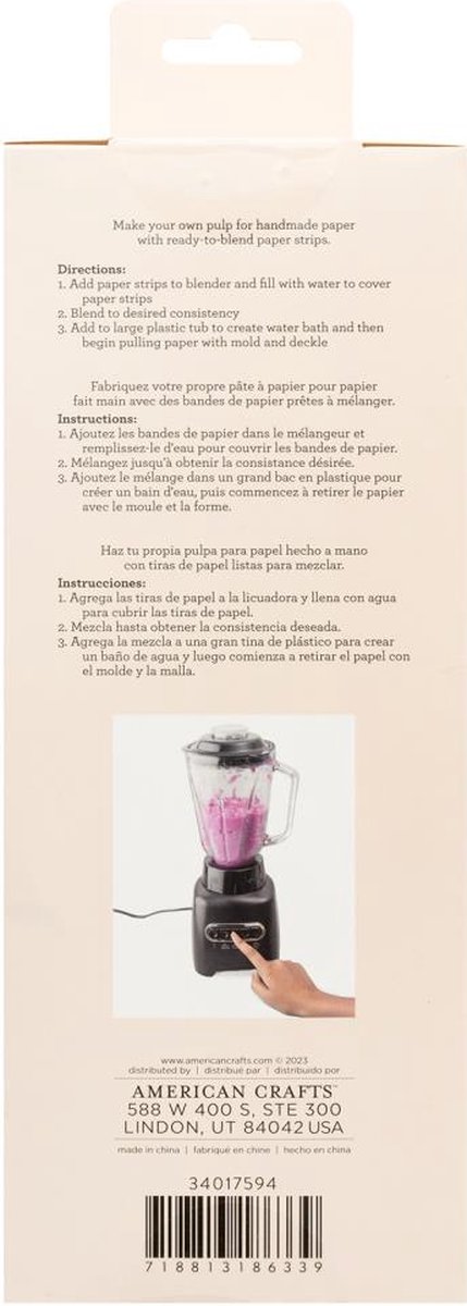 American Crafts - papiersnippers rood voor het maken van papierpulp om zelf papier te scheppen - 34017594