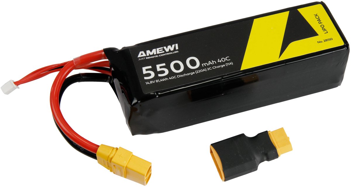Amewi LiPo accupack 14.8 V 5500 mAh Aantal cellen: 4 Softcase XT90
