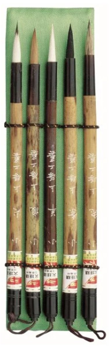 Chinese penselen set 5 stuks met konijnenhaar