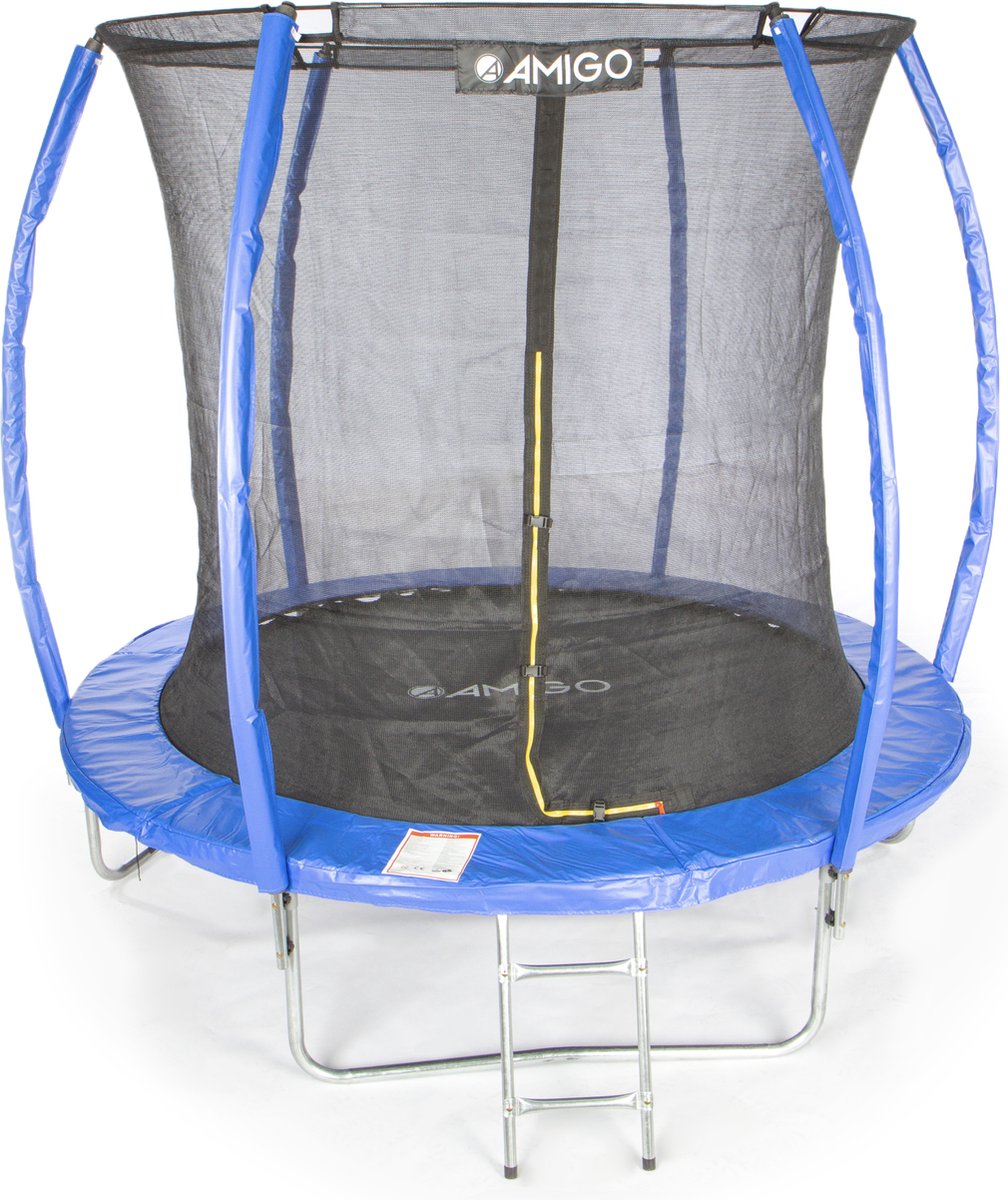 AMIGO Trampoline Basic - Met Veiligheidsnet En Ladder - 244 cm - Blauw