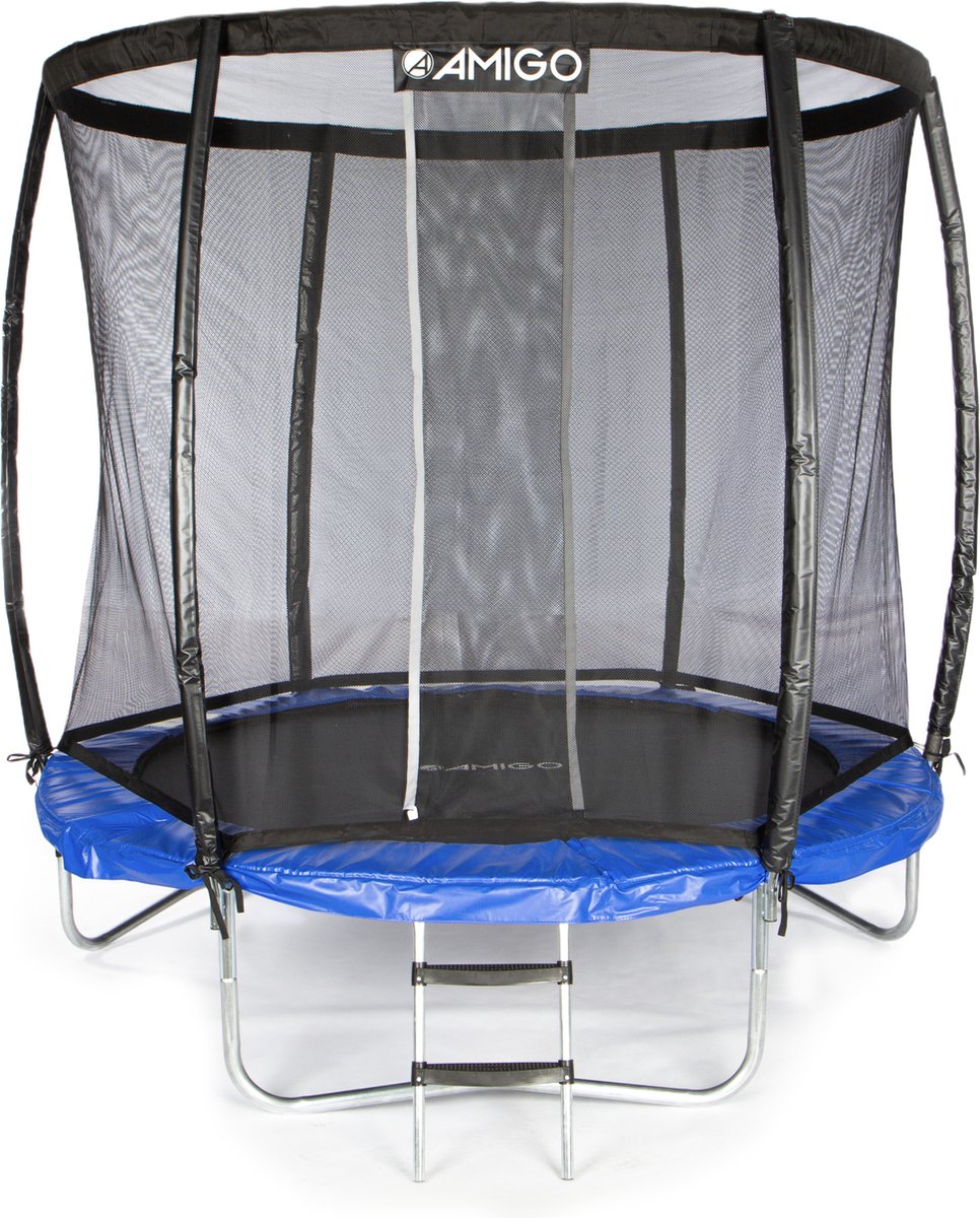AMIGO Trampoline Deluxe - Met Veiligheidsnet - 244 cm - Blauw