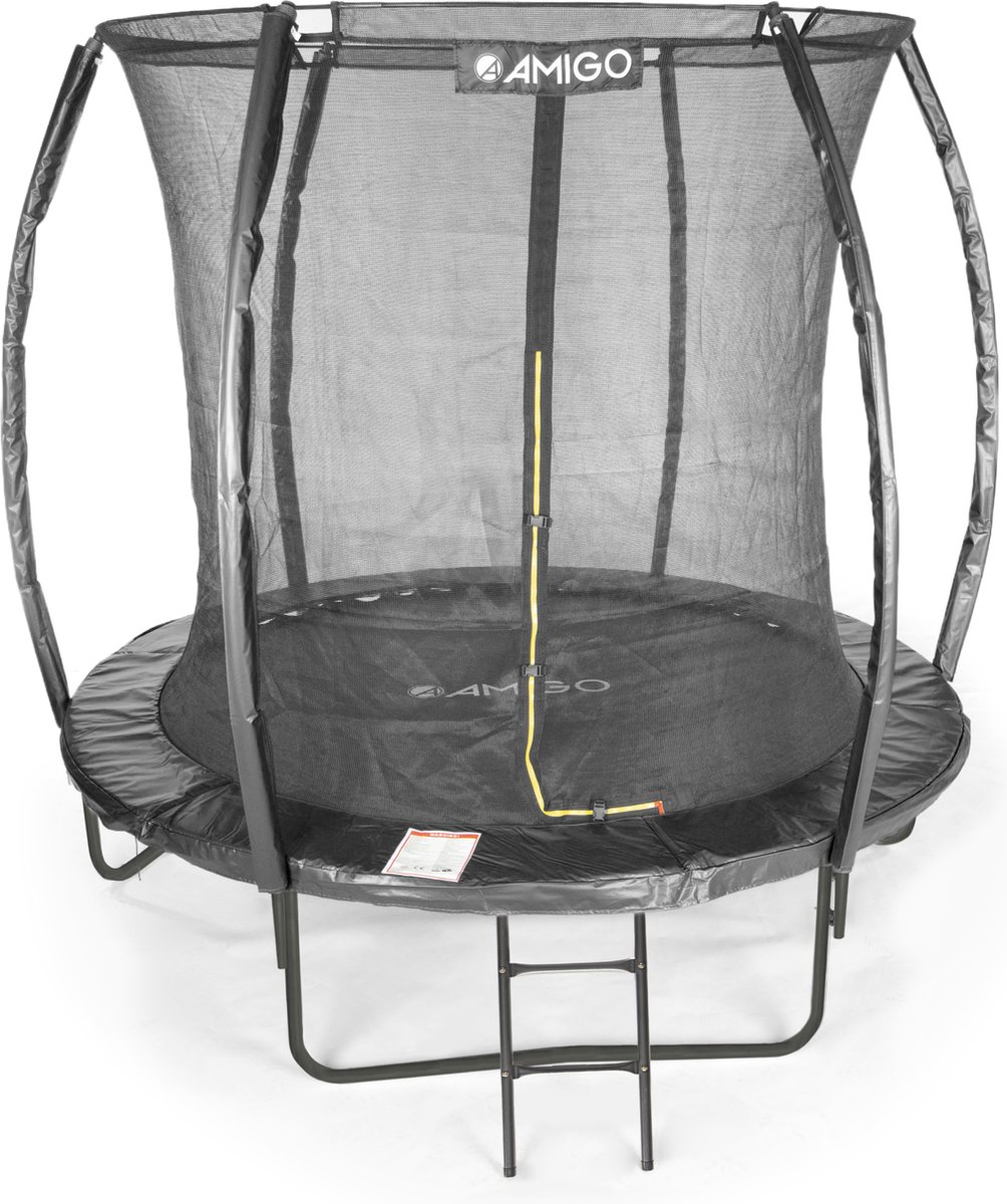 AMIGO trampoline Basic - Met Veiligheidsnet En Ladder - 244 cm - Zwart