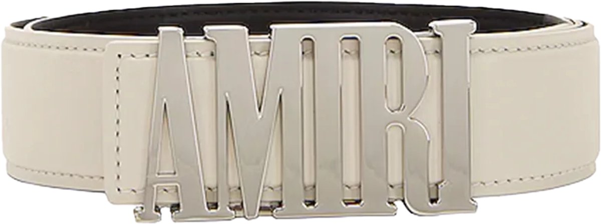 Amiri Nappa 4cm Belt Alabaster.