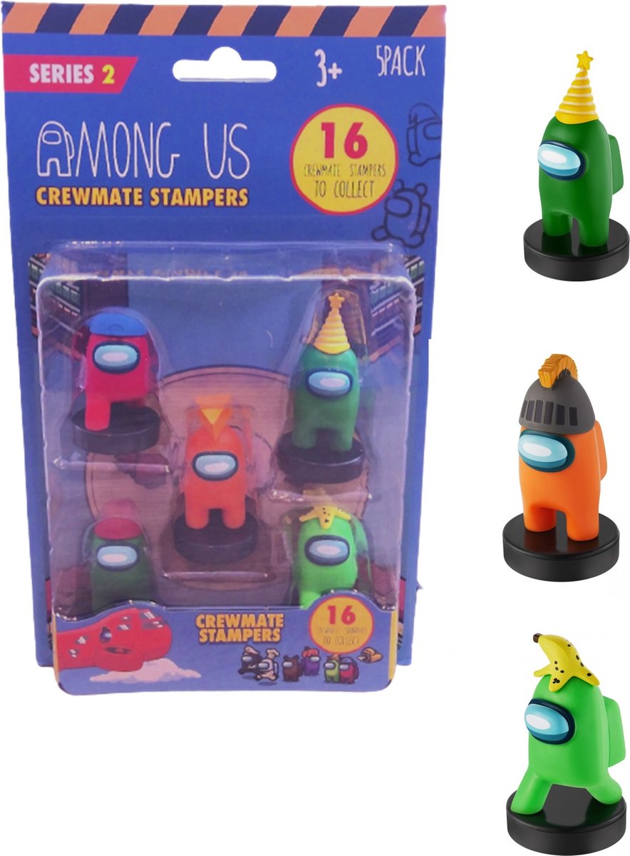Among Us Crewmate Stempels 5 pack Actie figuren - 5 cm