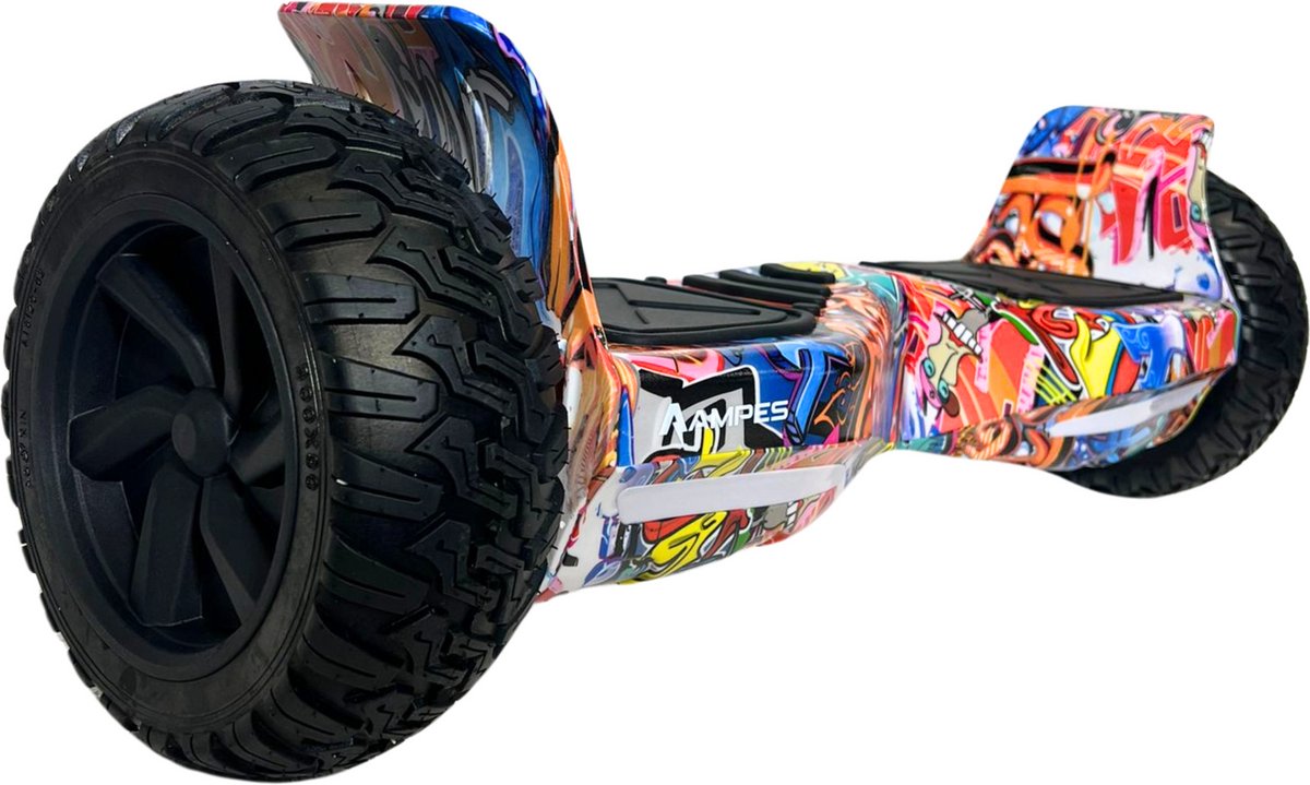 Hoverboard - Ampes - Off Road Hoverboard - Bluetooth Speaker - 36V 4.0 Ah Accu - Oxboard - 15 km/h - UL2272 Gecertificeerd - LED Verlichting - Anti lek banden - Belastbaar tot 120KG - 8.5 Inch - Inclusief Draagtas - 800W - Graffiti