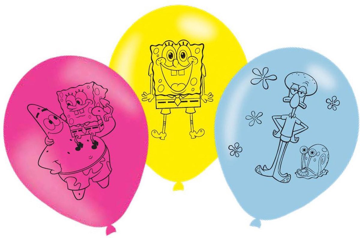 6 ballonnen Spongebob