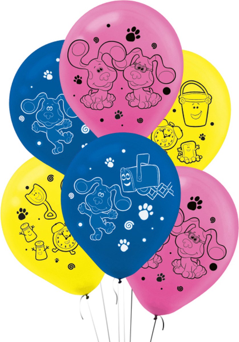 Amscan - Blues Clues - Ballonnen - Latex - 27cm - 3 Kleuren -6 Stuks.