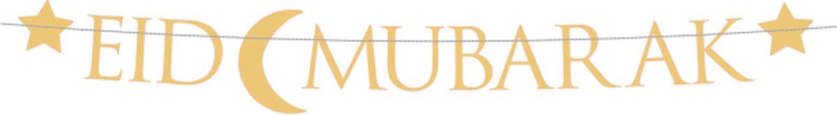 Eid Mubarak Letterslinger Goud 220x15cm
