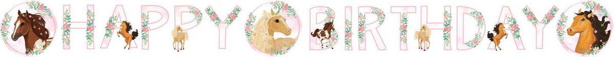 Happy Birthday slinger - Beautiful horses - Paarden - uniek kinderfeestje