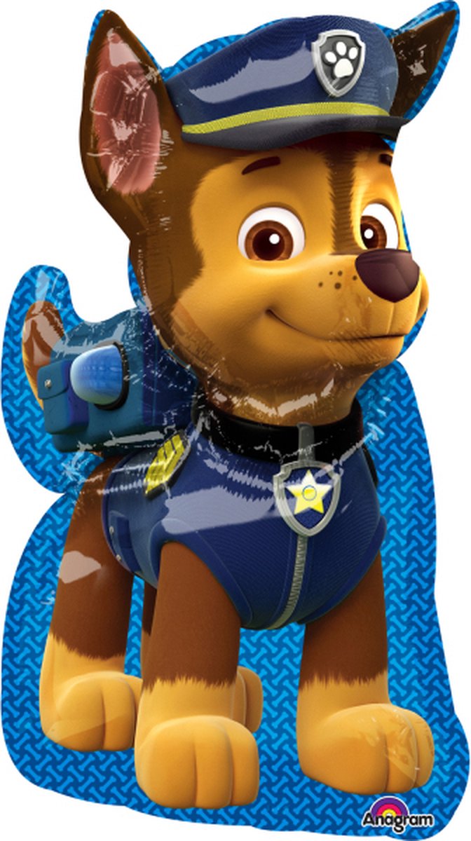 PAW Patrol - XL Ballon - Folie - Chase - 78 x 58cm - Blauw - 1 stuks