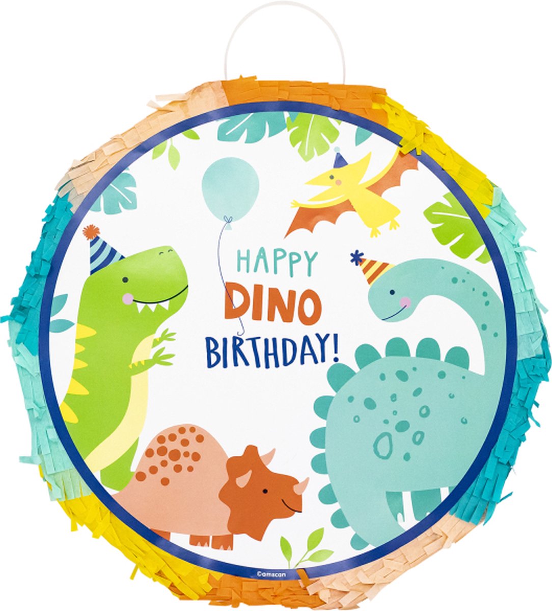  - Uitvouwbare pinata happy dino birthday - 32 cm x 32 cm