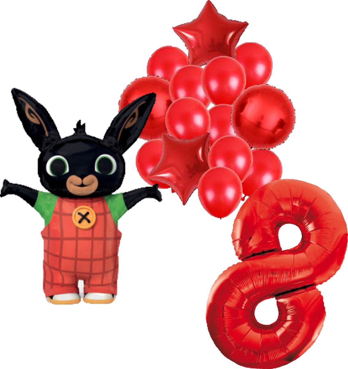 Bing ballonnen pakket - 63x86cm - 8 jaar - Folie Ballon set - Konijn - Themafeest - Verjaardag - Ballonnen - Versiering - Helium ballon