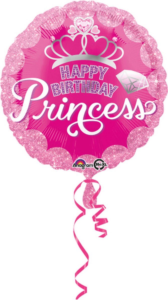 Folieballon Princess happy birthday, 43cm