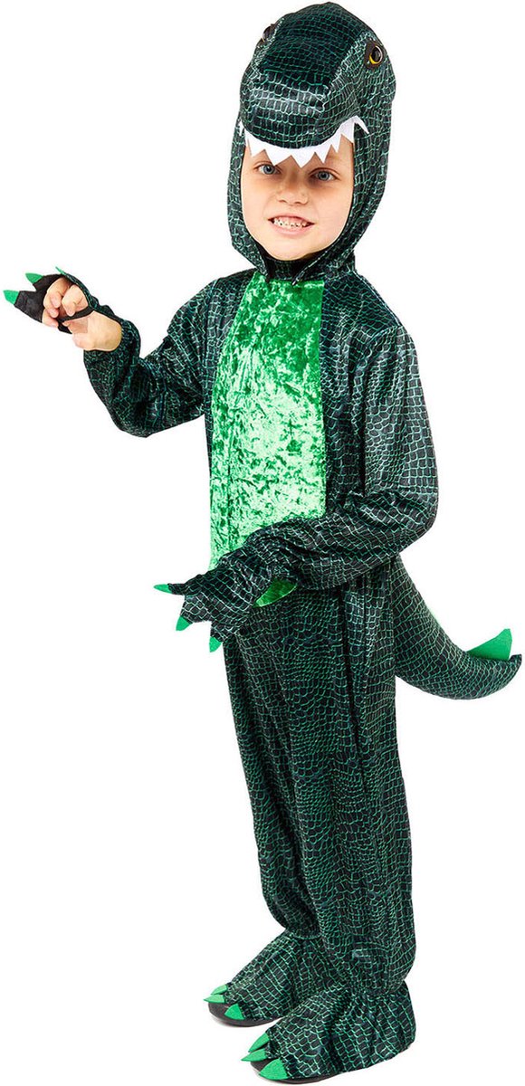 Kinderkostuum Dark Dino - 6-8 jaar