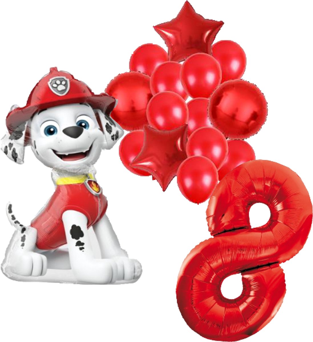 Paw Patrol Marshall ballonnen pakket - 53x84cm - 8 jaar - Folie Ballon set - Themafeest - Verjaardag - Ballonnen - Versiering - Helium ballon