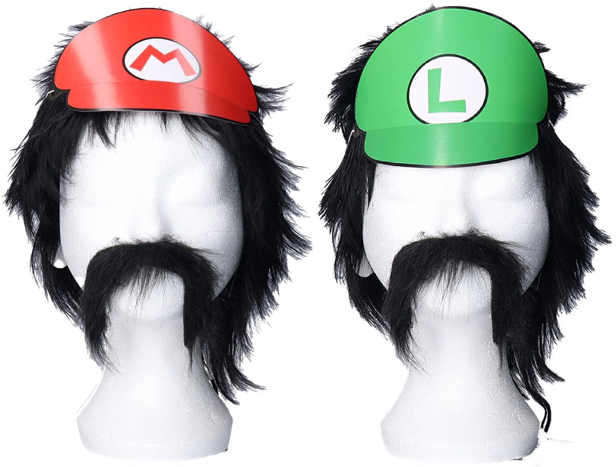 Super Mario feest thema hoedjes - 16x stuks - Feestartikelen - Kinder verjaardag feestje - feesthoedjes - karton