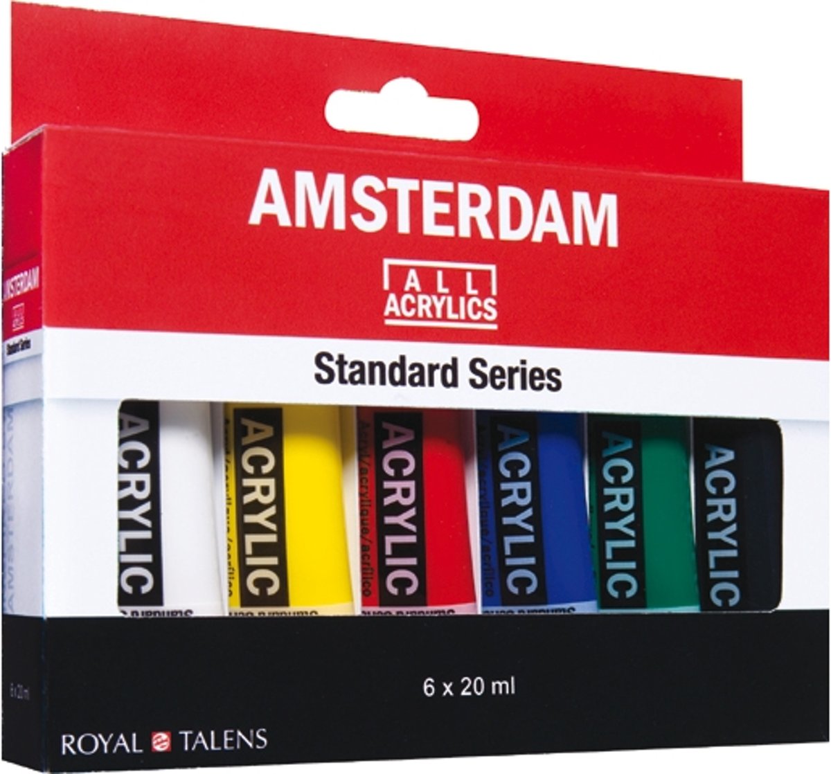 Standard acrylverf set 6 kleuren 20 ml tubes
