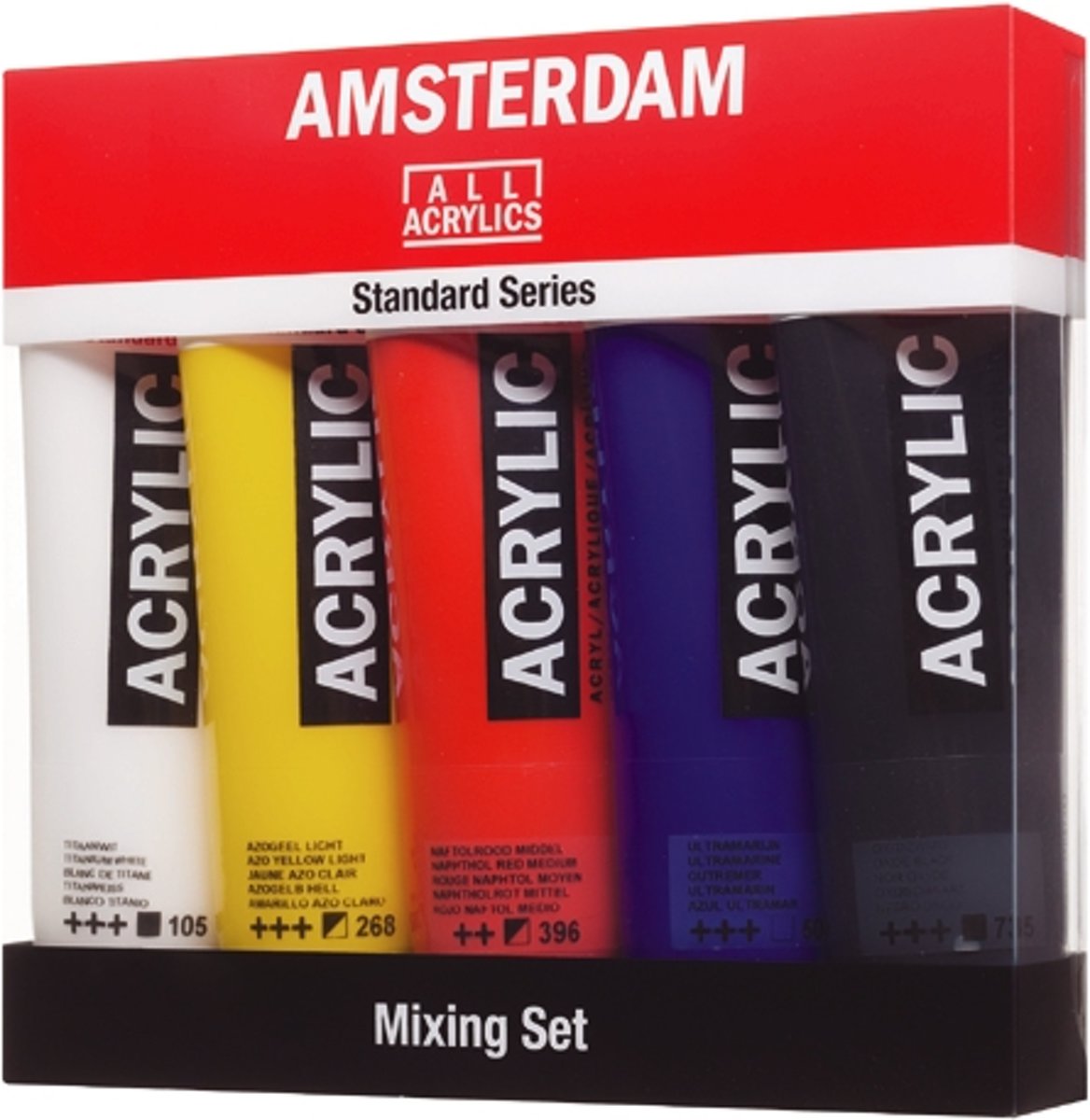 Standard mixing set 5 kleuren 120 ml tubes acrylverf