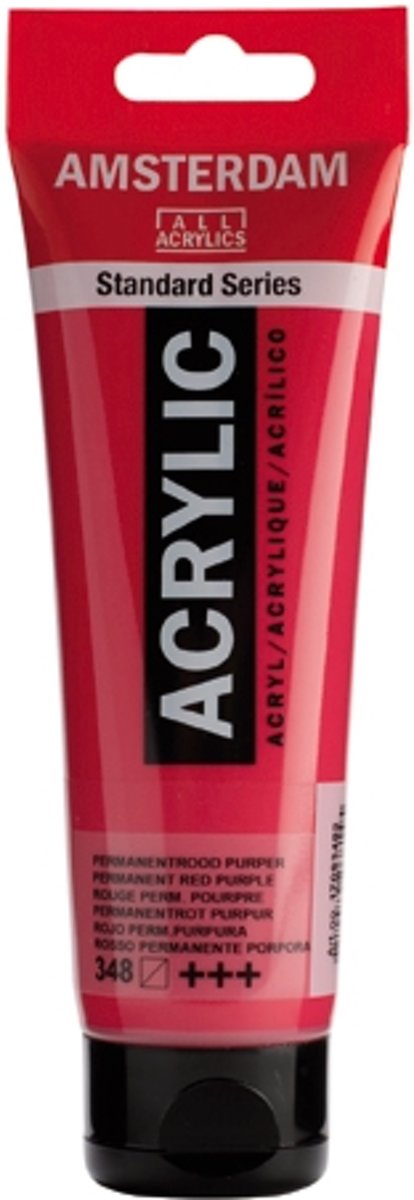 Standard tube 120 ml Permanentrood purper halftransparante acrylverf permanent rood purper