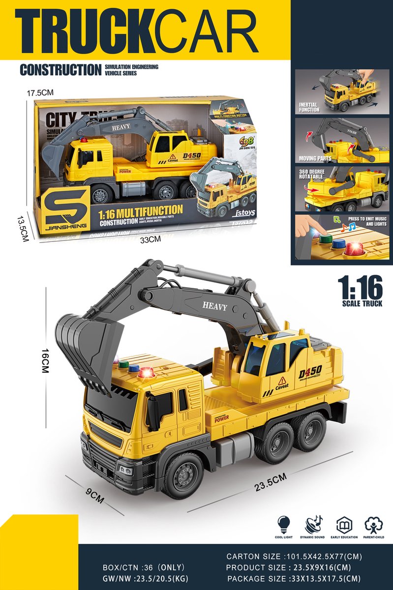 1/16 Vrachtwagen + Kraanarm.