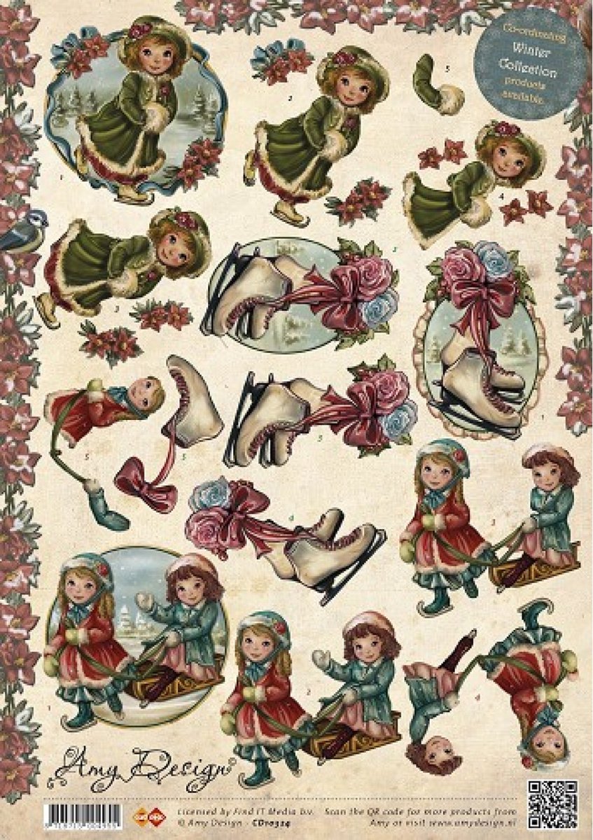 3D Cutting Sheet - Amy Design - Awesome Winter - Winter Village 10 stuks