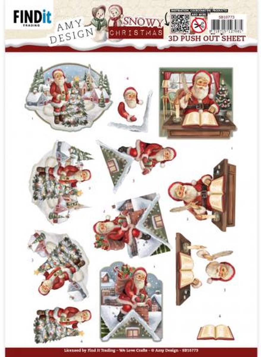 3D Push-Out - Amy Design - Snowy Christmas - Snowy Santa