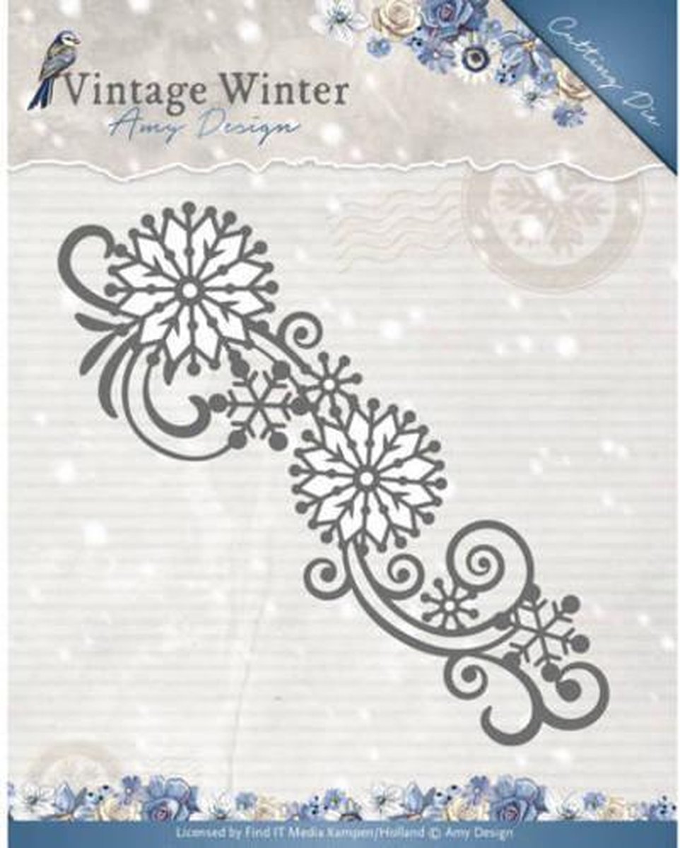 Mal - Amy Design - Vintage Winter - Sneeuwvlok kolkende Rand