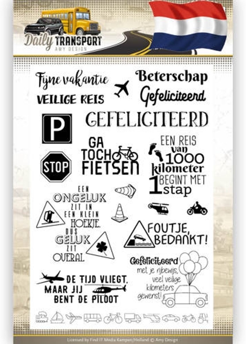 Stempel Tekst - Amy Design - Daily Transport Nederlands