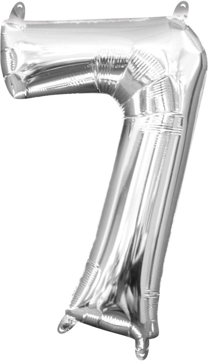 Cijfer ballon 7 zilver