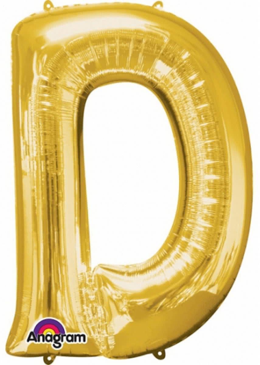 Letter D ballon goud 86 cm