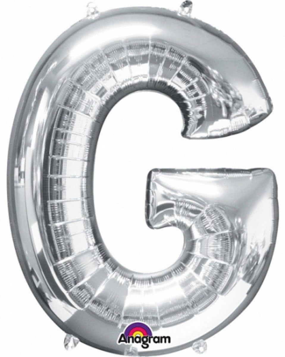Letter G ballon zilver 86 cm