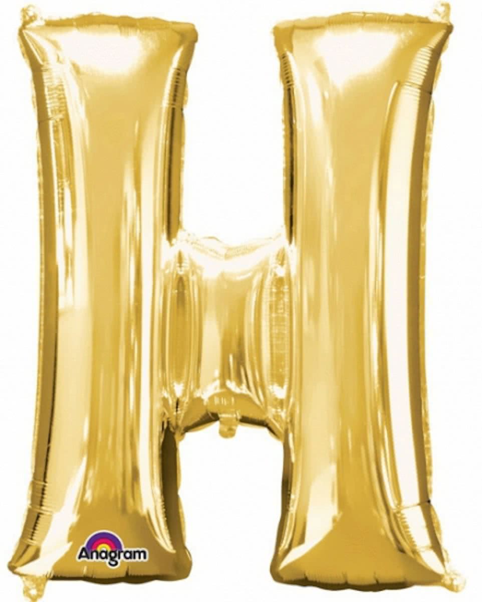 Letter H ballon goud 86 cm