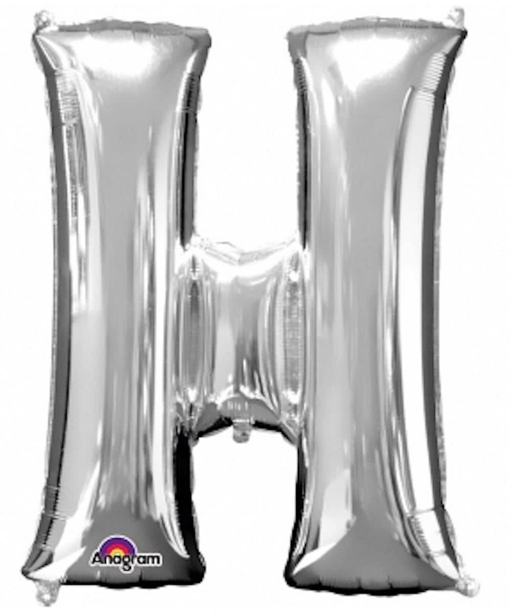 Letter H ballon zilver 86 cm